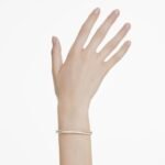 Hyperbola bangle, Round cut, White, Mixed metal finish - Image 2
