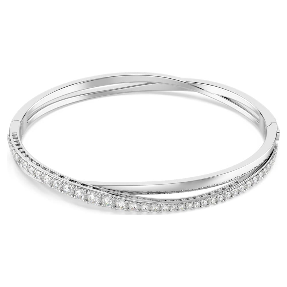 hyperbola-bangle-round-cut-white-rhodium-plated-swarovski-5565210 Hyperbola bangle, Round cut, White, Rhodium plated - Image 1