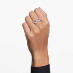 Hyperbola cocktail ring Infinity, White, Rhodium plated - Image 2