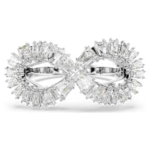 Hyperbola cocktail ring Infinity, White, Rhodium plated