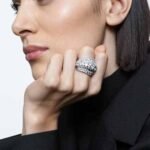 Hyperbola cocktail ring Mixed cuts, White, Rhodium plated - Image 2