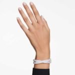 Hyperbola cuff Mixed cuts, Infinity, White, Rhodium plated - Image 2