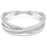 Hyperbola cuff Mixed cuts, Infinity, White, Rhodium plated