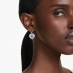 Hyperbola drop earrings Heart, Blue, Rhodium plated - Image 2