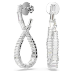 Hyperbola drop earrings Infinity, White, Rhodium plated