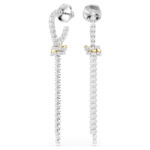 Hyperbola drop earrings, Round cut, Knot, White, Mixed metal finish