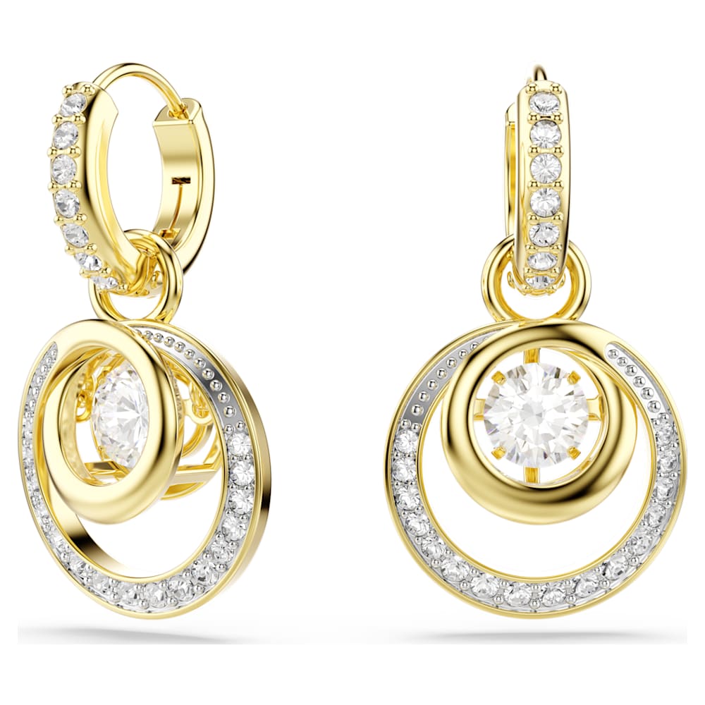 hyperbola-drop-earrings-round-cut-white-18k-gold-finish-swarovski-5738249 Hyperbola drop earrings, Round cut, White, 18K gold finish - Image 1