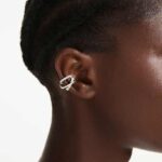 Hyperbola ear cuffs, Mixed cuts, White, Mixed metal finish - Image 2