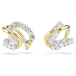 Hyperbola ear cuffs, Mixed cuts, White, Mixed metal finish