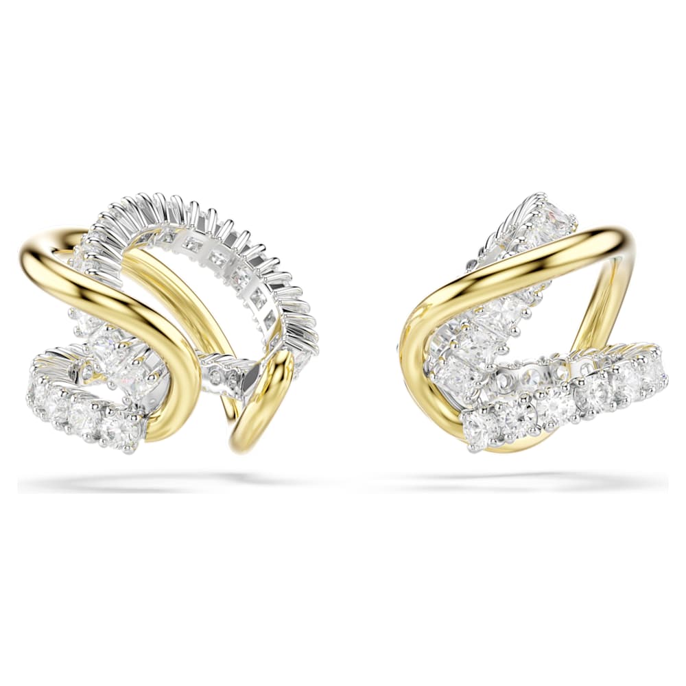 hyperbola-ear-cuffs-mixed-cuts-white-mixed-metal-finish-swarovski-5742842 Hyperbola ear cuffs, Mixed cuts, White, Mixed metal finish - Image 1