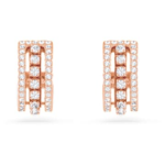 Hyperbola hoop earrings White, 18K rose gold finish