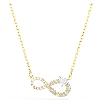 hyperbola-necklace-heart-cut-pave-infinity-white-18k-gold-finish-swarovski-5743013 Hyperbola necklace Heart cut, Pavé, Infinity, White, 18K gold finish - Image 1