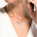 Hyperbola necklace Infinity and heart, White, Mixed metal finish - Image 2