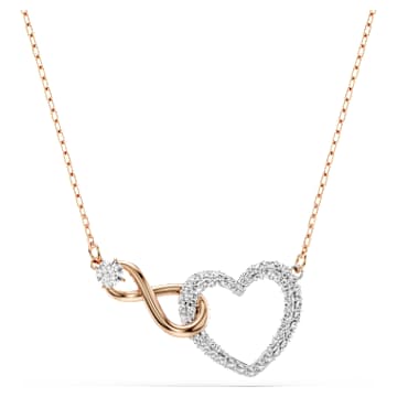 hyperbola-necklace-infinity-and-heart-white-mixed-metal-finish-swarovski-5518865 Hyperbola necklace Infinity and heart, White, Mixed metal finish - Image 1