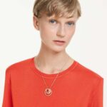 Hyperbola necklace Round cut, White, 18K gold finish - Image 2