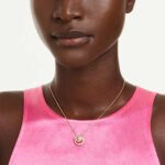Hyperbola pendant Round cut, White, 18K gold finish - Image 2