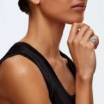Hyperbola ring Mixed cuts, White, Rhodium plated - Image 2