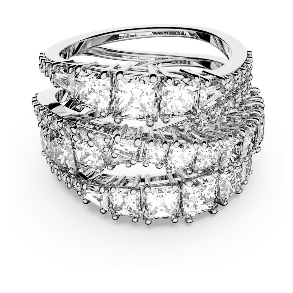 hyperbola-ring-mixed-cuts-white-rhodium-plated-swarovski-5580952 Hyperbola ring Mixed cuts, White, Rhodium plated - Image 1