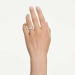 Hyperbola ring Mixed cuts, White, Silver-tone finish - Image 2