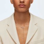 Hyperbola Y necklace Infinity, White, 18K rose gold finish - Image 2