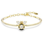 Idyllia bangle, Mixed cuts, Bee, Multicoloured, 18K gold finish