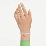 Idyllia bangle, Mixed cuts, Heart, Pink, Mixed metal finish - Image 2
