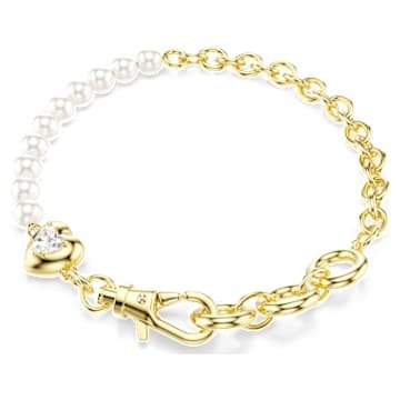 idyllia-bracelet-crystal-pearl-white-18k-gold-finish-swarovski-5737299 Idyllia bracelet Crystal pearl, White, 18K gold finish - Image 1