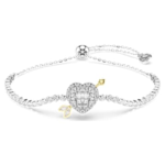 Idyllia bracelet Mixed cuts, Heart with arrow, White, Rhodium plated