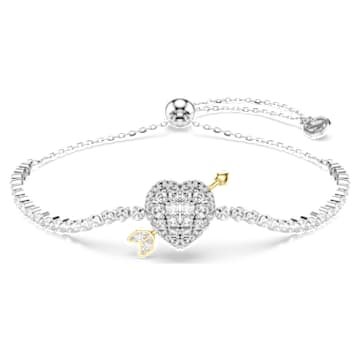 idyllia-bracelet-mixed-cuts-heart-with-arrow-white-rhodium-plated-swarovski-5742022 Idyllia bracelet Mixed cuts, Heart with arrow, White, Rhodium plated - Image 1