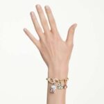 Idyllia bracelet Mixed cuts, Mixed motifs, Multicoloured, 18K gold finish - Image 2