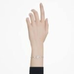 Idyllia bracelet Mixed cuts, Snowflake, White, Rhodium plated - Image 2