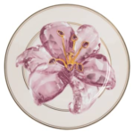 Idyllia bread plate Porcelain, Crystal print motif, lily, Purple