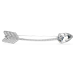 Idyllia brooch Mixed cuts, Arrow, White, Rhodium plated