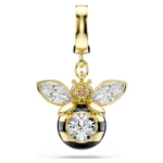 Idyllia charm Mixed cuts, Bee, Multicoloured, 18K gold finish