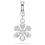 Idyllia charm Mixed cuts, Snowflake, White, Rhodium plated