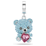Idyllia charm Mixed cuts, Teddy, Blue, Rhodium plated