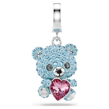idyllia-charm-mixed-cuts-teddy-blue-rhodium-plated-swarovski-5750253 Idyllia charm Mixed cuts, Teddy, Blue, Rhodium plated - Image 1