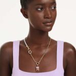 Idyllia charm Mixed cuts, Teddy, Pink, 18K gold finish - Image 2