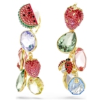 Idyllia clip earrings Mixed cuts, Multicoloured, 18K gold finish