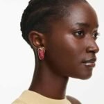 Idyllia clip earrings Red, 18K gold finish - Image 2