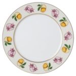 Idyllia dessert plate Porcelain, Crystal print motif, lily citron, Multicoloured