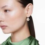 Idyllia drop earrings Flower, Yellow, Rhodium plated - Image 2