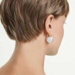 Idyllia drop earrings Mixed cuts, Heart, White, 18K gold finish - Image 2