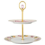 Idyllia étagère Porcelain, Crystal print motif, lily citron, Small, Multicoloured