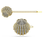 Idyllia hair pin Set (2), Shell, White, Mixed metal finish