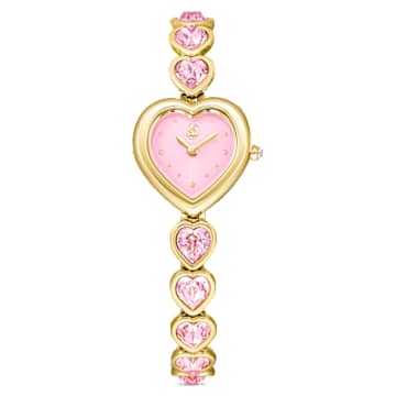idyllia-heart-watch-crystal-bracelet-pink-gold-tone-finish-swarovski-5741519 Idyllia Heart watch Crystal bracelet, Pink, Gold-tone finish - Image 1