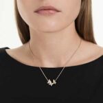 Idyllia Lilia necklace Butterfly, White, 18K gold finish - Image 2