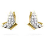 Idyllia Lilia stud earrings Butterfly, White, 18K gold finish