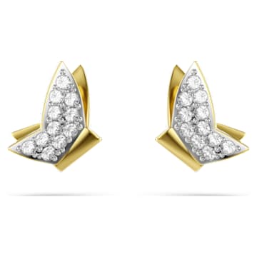 idyllia-lilia-stud-earrings-butterfly-white-18k-gold-finish-swarovski-5736070 Idyllia Lilia stud earrings Butterfly, White, 18K gold finish - Image 1