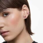 Idyllia Lilia stud earrings Set (3), Butterfly, Pink, 18K rose gold finish - Image 2